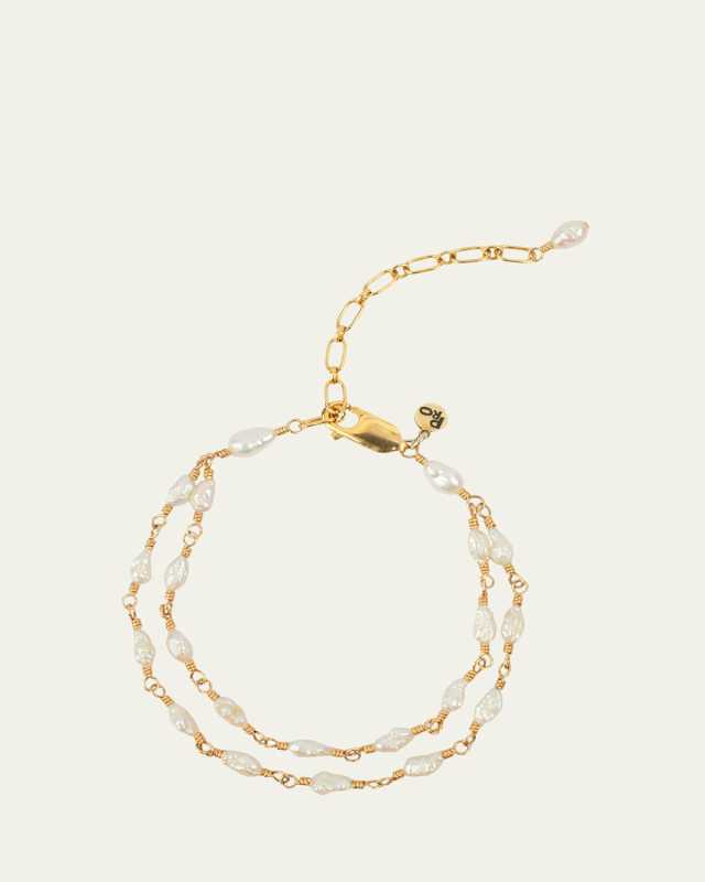Crispy Rice Bracelet with Pearls